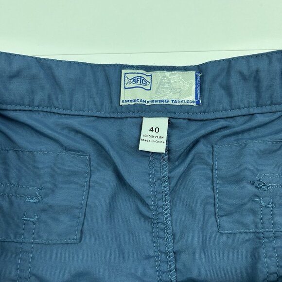 Aftco 100% Nylon Blue Shorts Cargo Boating Deck Travel Fishing Mens Size 40 x 7 - Picture 11 of 14